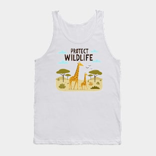 Giraffe with her baby Protect Wildlife Tank Top